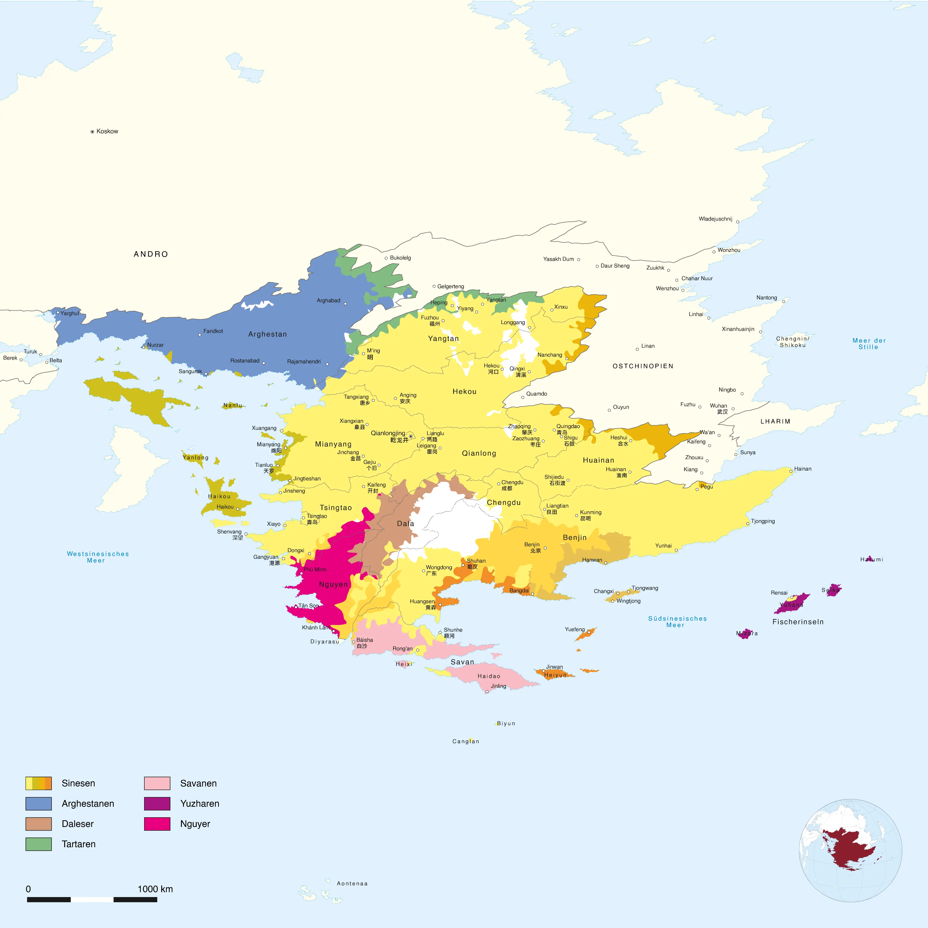 Ethnographische Karte des Kaiserreichs Sina