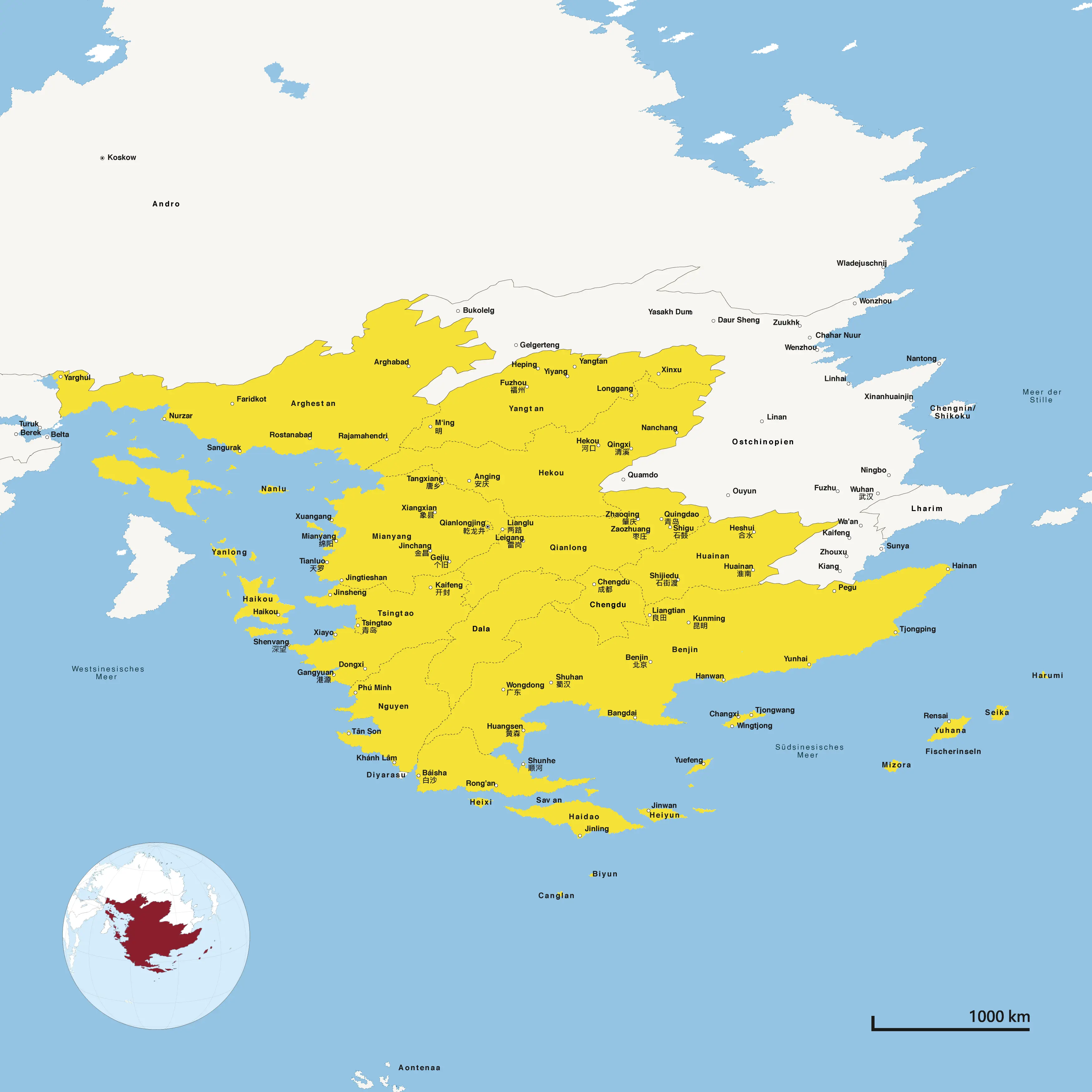 Karte des Kaiserreichs Sina